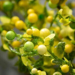 Yellow Berry Stem, Spring Stem, Artificial Berry Stem, Faux Berry, Yellow Decor